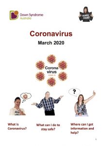 Screenshot of the first page of Down Syndrome Australia's Easy Read Coronavirus booklet