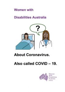 Front page of WWDA Easy Read Coronavirus booklet
