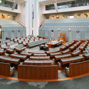 Photo of the Australian House of Representatives at Parliament House in Canberra.