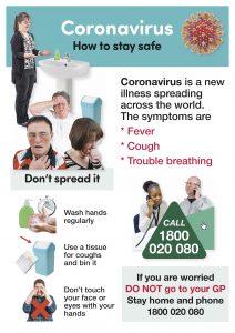 Easy Read poster: Coronavirus How to stay safe