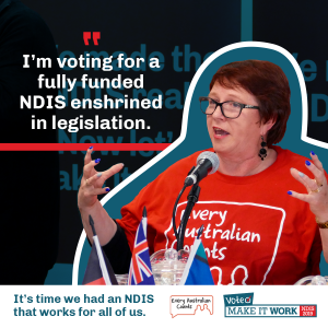 Sharegraphic - I'm voting for a fully funded NDIS enshrined in legislation