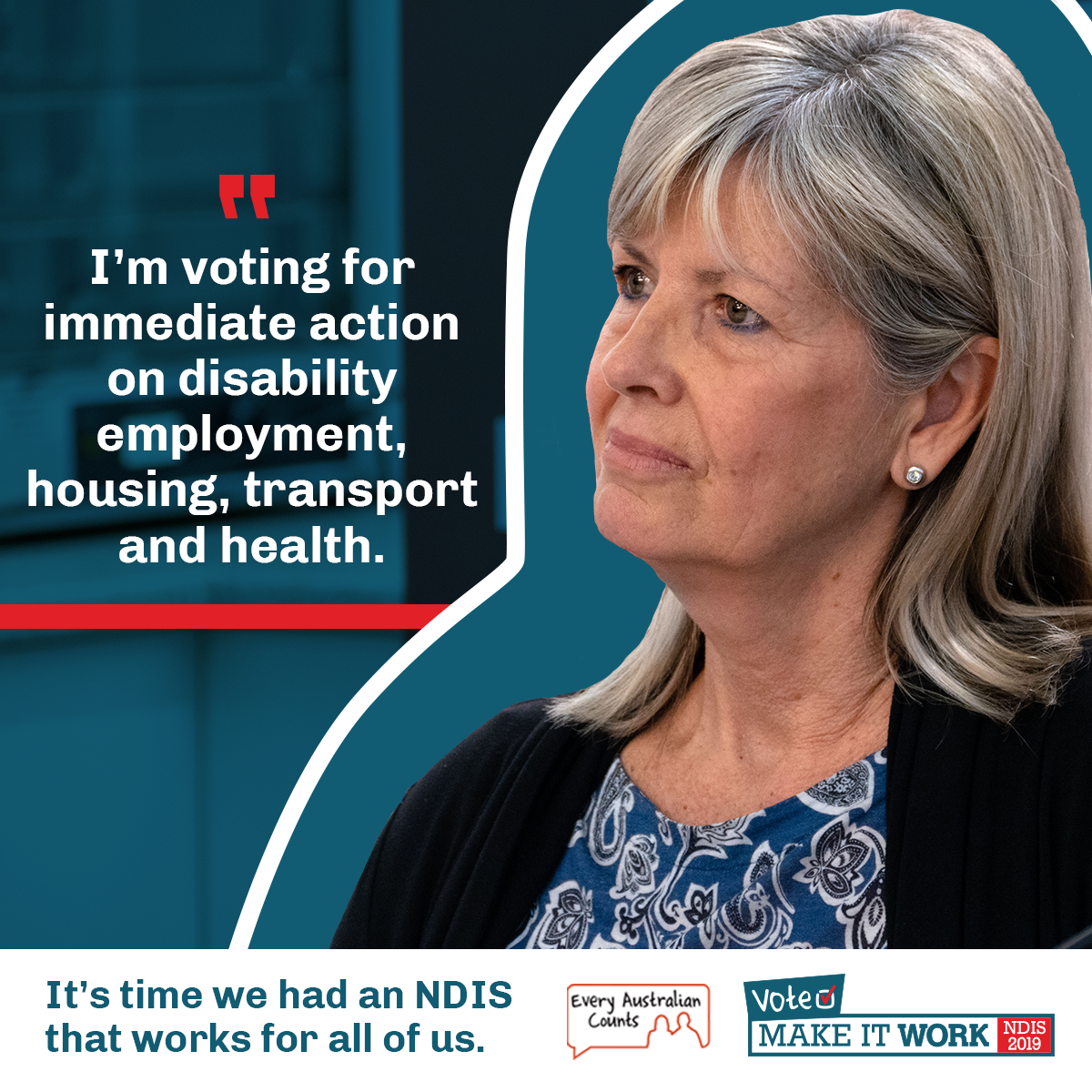 Sharegraphic - I'm voting for immediate action on disability, employment, housing, transport and health