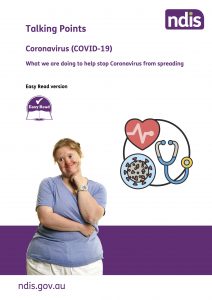 Screenshot of page 1 of the NDIS Easy Read Coronavirus document