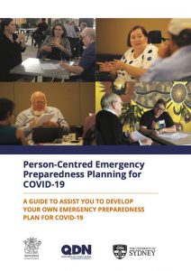 Front cover of QDNs Person-Centred Emergency Preparedness Planning for COVID-19