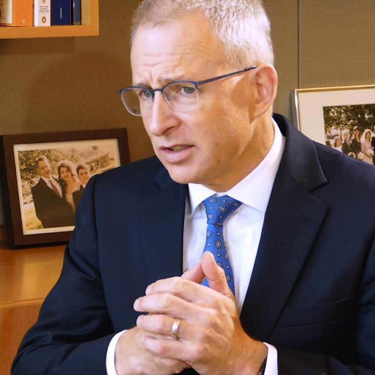 Still frame from the video of Minister Paul Fletcher MP in his office at Parliament House
