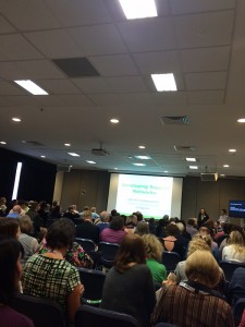 Packed session about support networks led by Jill Maginnity of the Cerebral Palsy Alliance.