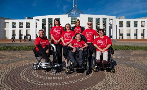 Every Australian Counts Champions outside Parliament house