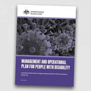 Picture of the cover of the Department of Health COVOD-19 Management and Operational Plan for People with Disability