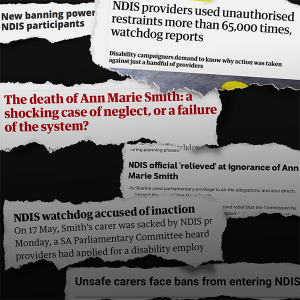 A selection of recent newspaper clippings about the NDIS Commission and system failings